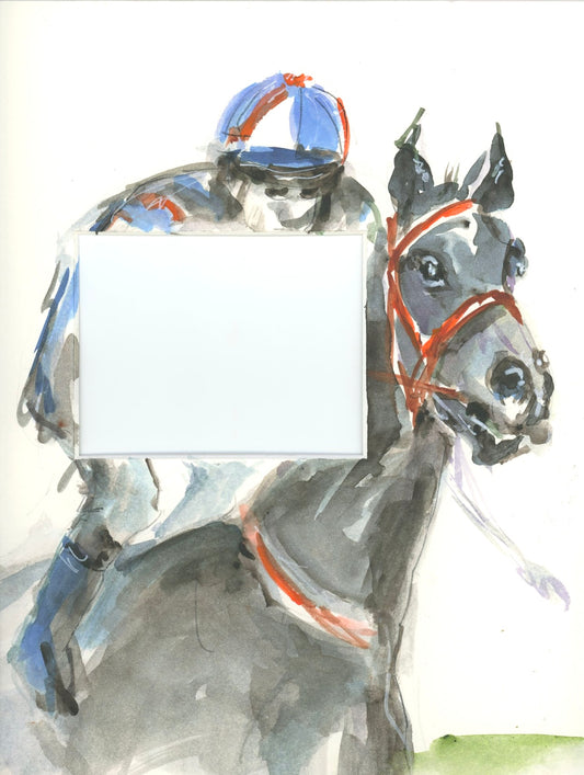 Painted Matte - Thoroughbred Horse and Jockey