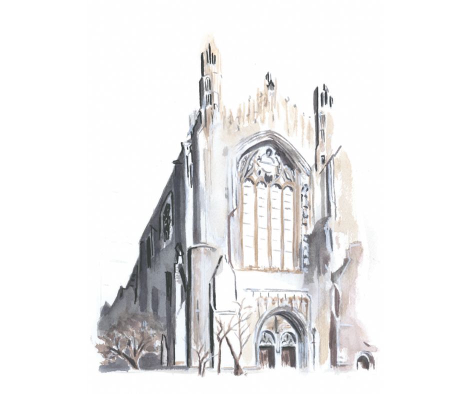 University of Chicago Rockefeller Memorial Chapel - Matted Print